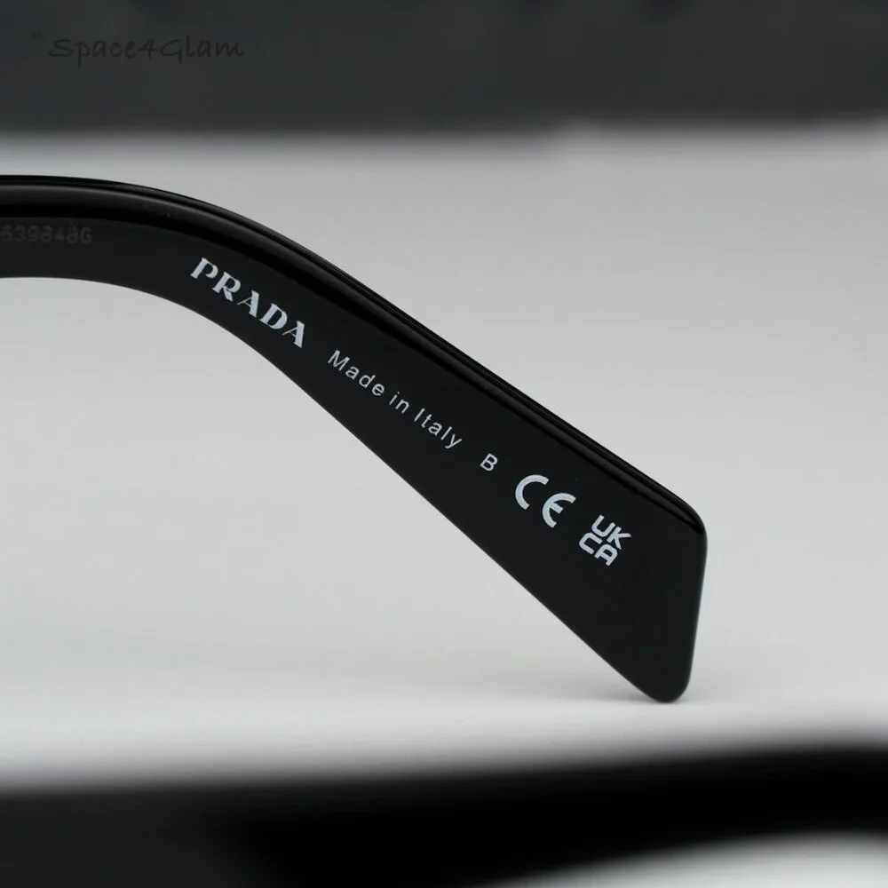 Prada Women Sunglasses Black Dark Grey Square PRA05S 16K08Z BRAND NEW - Picture 6 of 11